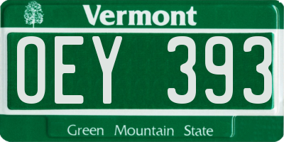 VT license plate OEY393