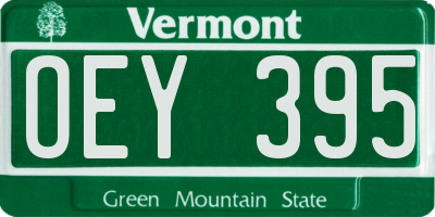 VT license plate OEY395