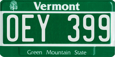 VT license plate OEY399