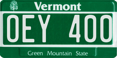 VT license plate OEY400