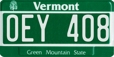 VT license plate OEY408