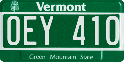VT license plate OEY410