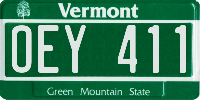 VT license plate OEY411