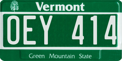VT license plate OEY414