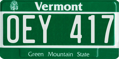 VT license plate OEY417