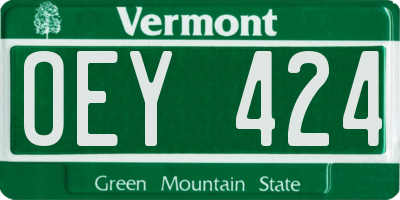 VT license plate OEY424