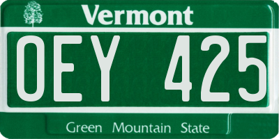 VT license plate OEY425