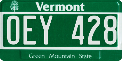 VT license plate OEY428