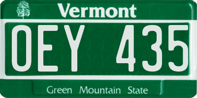 VT license plate OEY435
