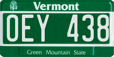 VT license plate OEY438