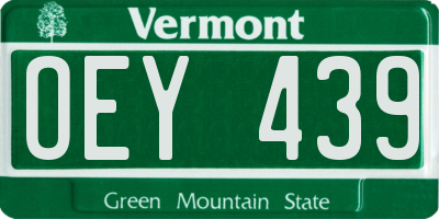 VT license plate OEY439