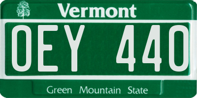 VT license plate OEY440