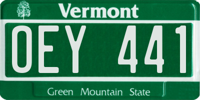VT license plate OEY441