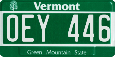 VT license plate OEY446