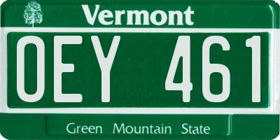 VT license plate OEY461