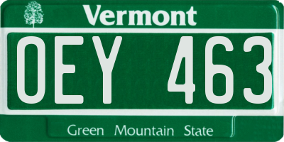 VT license plate OEY463