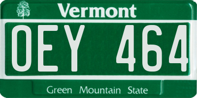 VT license plate OEY464