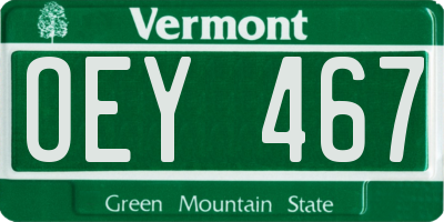 VT license plate OEY467