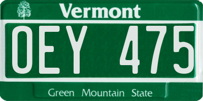 VT license plate OEY475