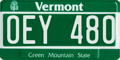 VT license plate OEY480