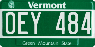 VT license plate OEY484
