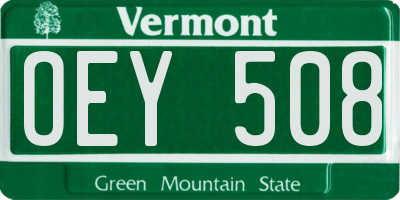 VT license plate OEY508
