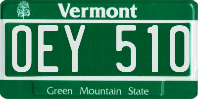 VT license plate OEY510