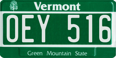 VT license plate OEY516