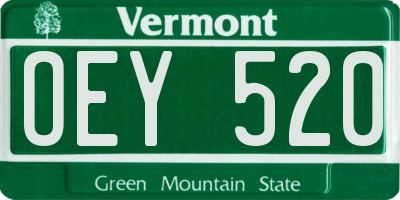 VT license plate OEY520