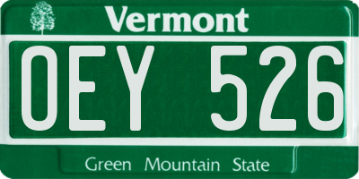 VT license plate OEY526