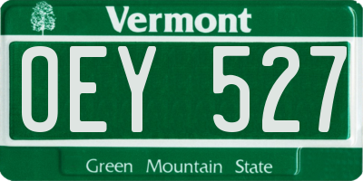 VT license plate OEY527