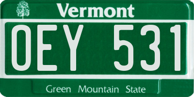 VT license plate OEY531