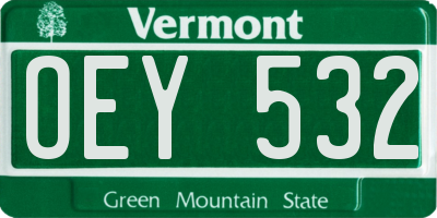 VT license plate OEY532