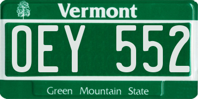 VT license plate OEY552