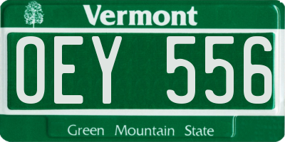 VT license plate OEY556