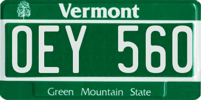 VT license plate OEY560