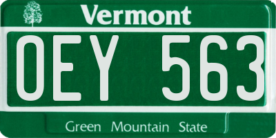 VT license plate OEY563