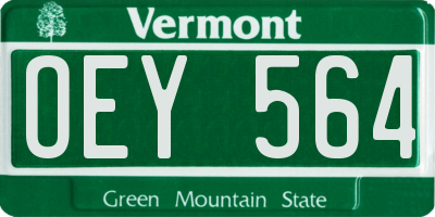 VT license plate OEY564