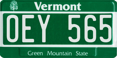VT license plate OEY565