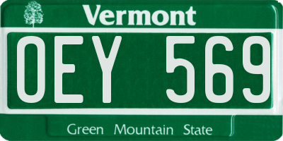 VT license plate OEY569