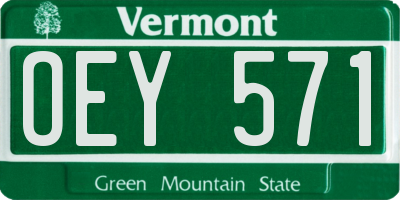VT license plate OEY571