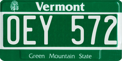 VT license plate OEY572