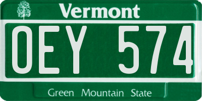 VT license plate OEY574