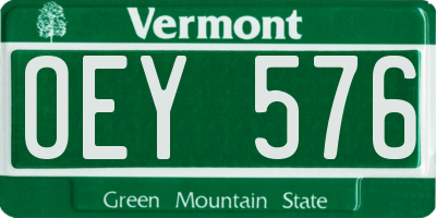 VT license plate OEY576