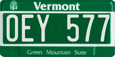 VT license plate OEY577