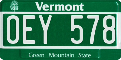 VT license plate OEY578