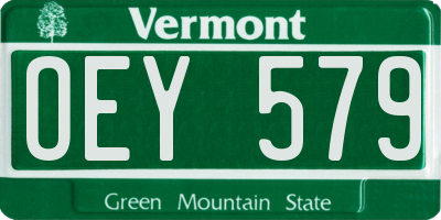 VT license plate OEY579
