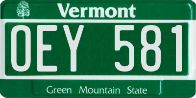 VT license plate OEY581