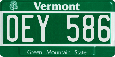 VT license plate OEY586