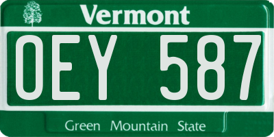 VT license plate OEY587